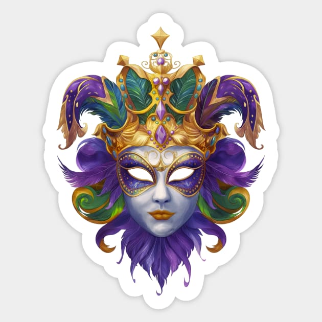 Mardi Gras Carnival Masquerade Mask Sticker by Wintrly